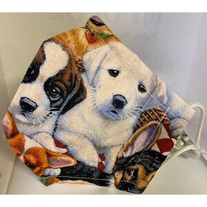 Handmade Puppies Reusable Cotton Face Mask Dog Adjustable